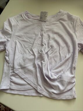 all in motion Light Lavender Ribbed Kids Tee